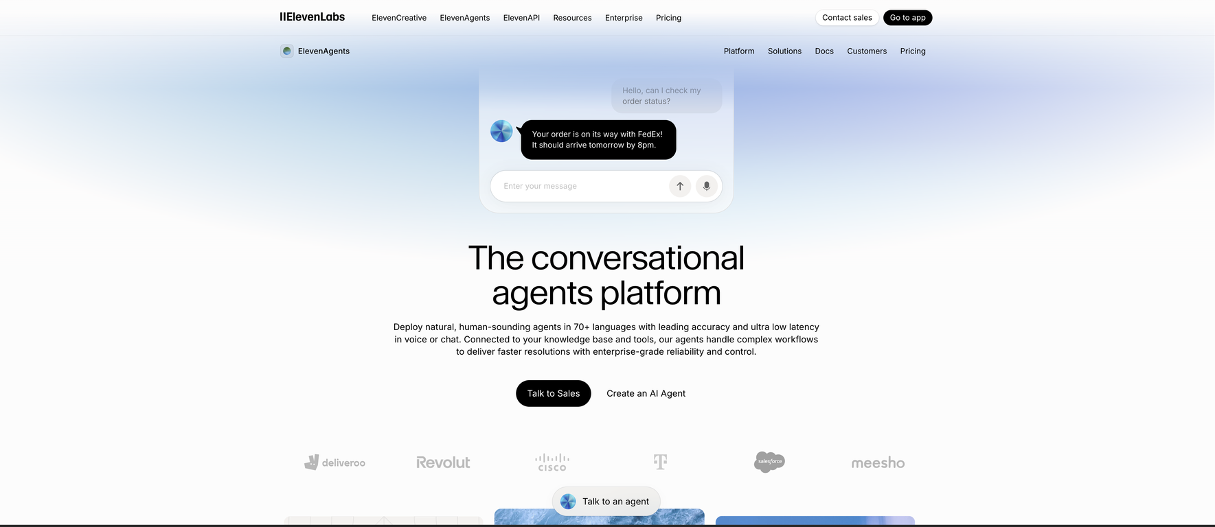 ElevenAgents website