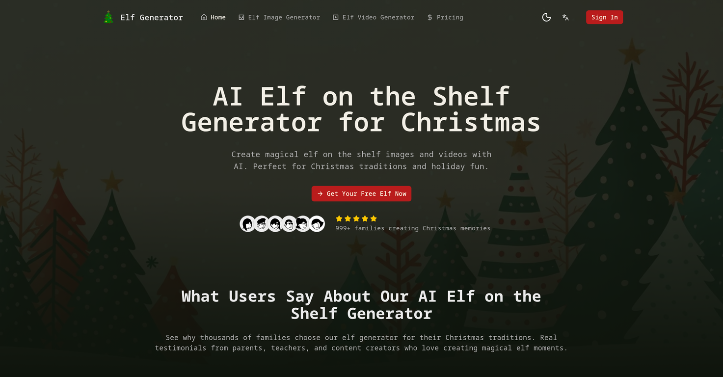 Elf on the Shelf Generator website