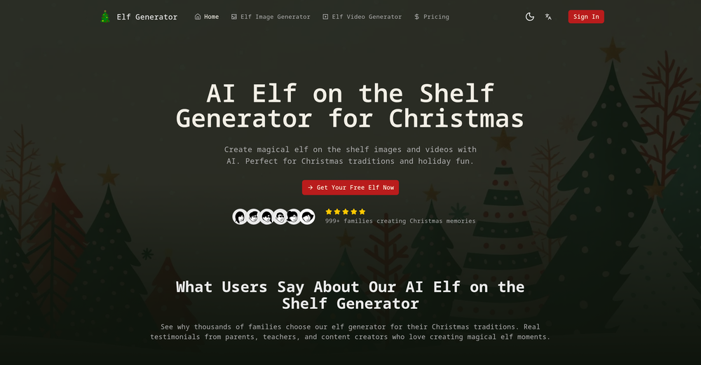 Elf on the Shelf Generator website