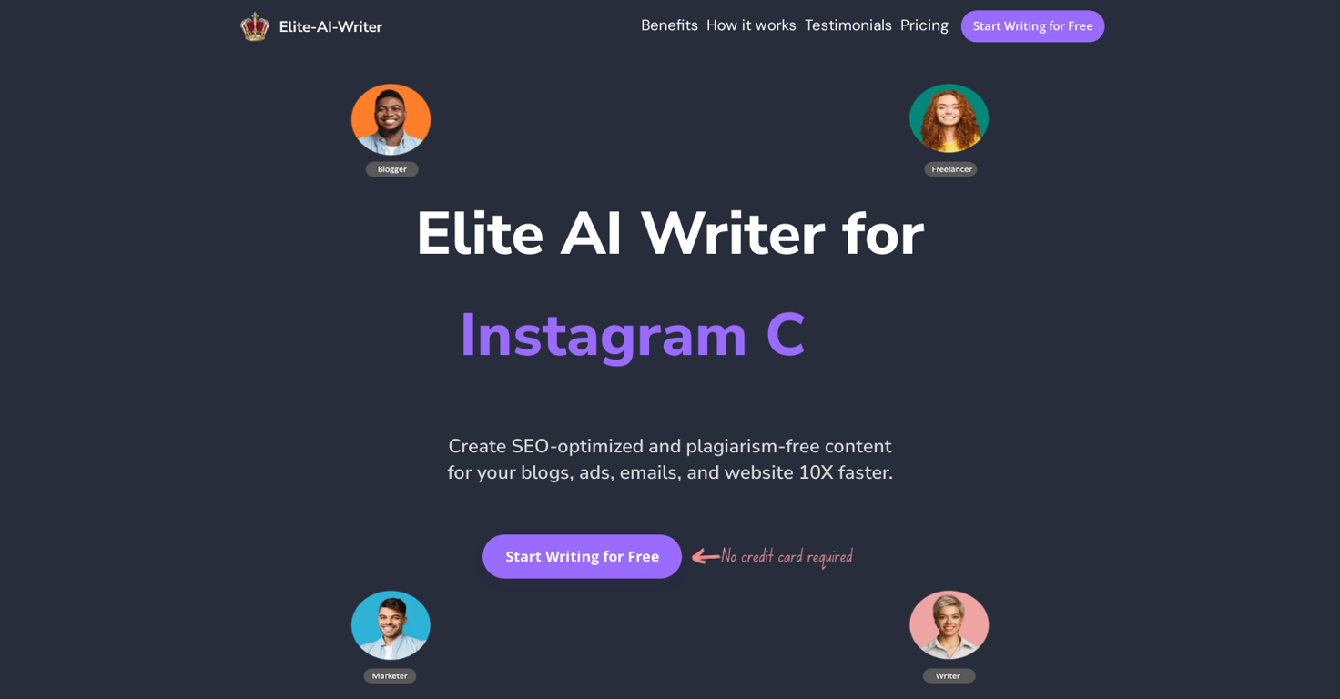 Elite AI Writer website