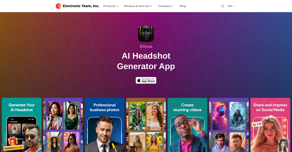 Eltima AI Headshot Generator website