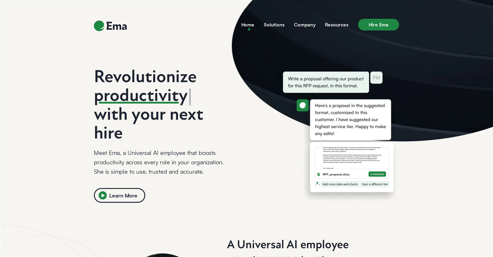 Ema - Universal AI Employee website