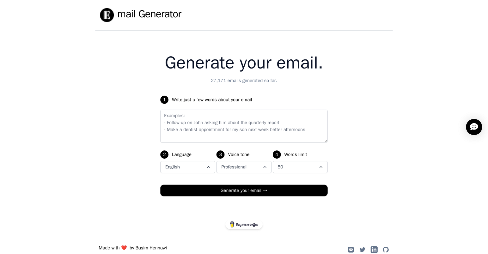 Email Generator website