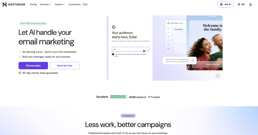 Email Marketing | Hostinger website