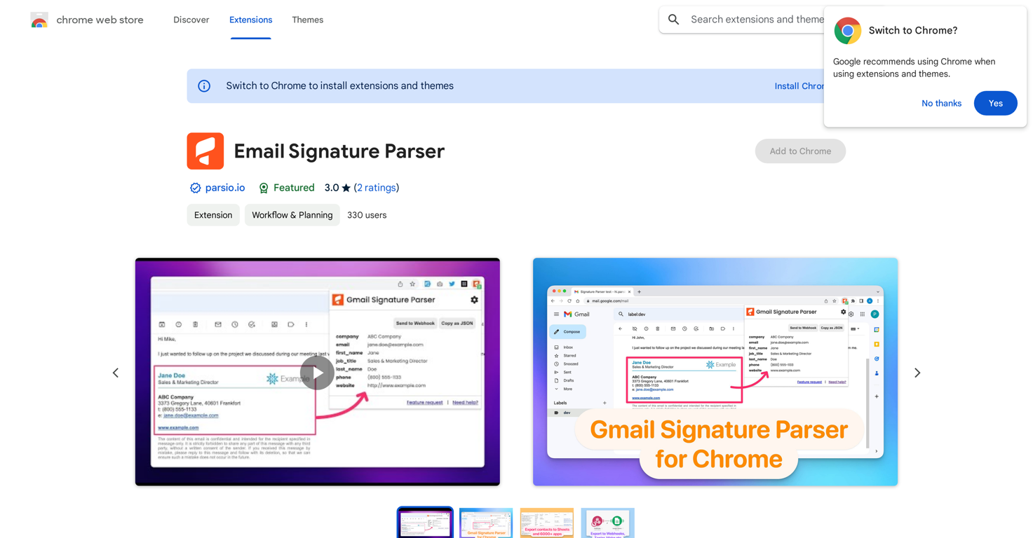 Email Signature Parser website
