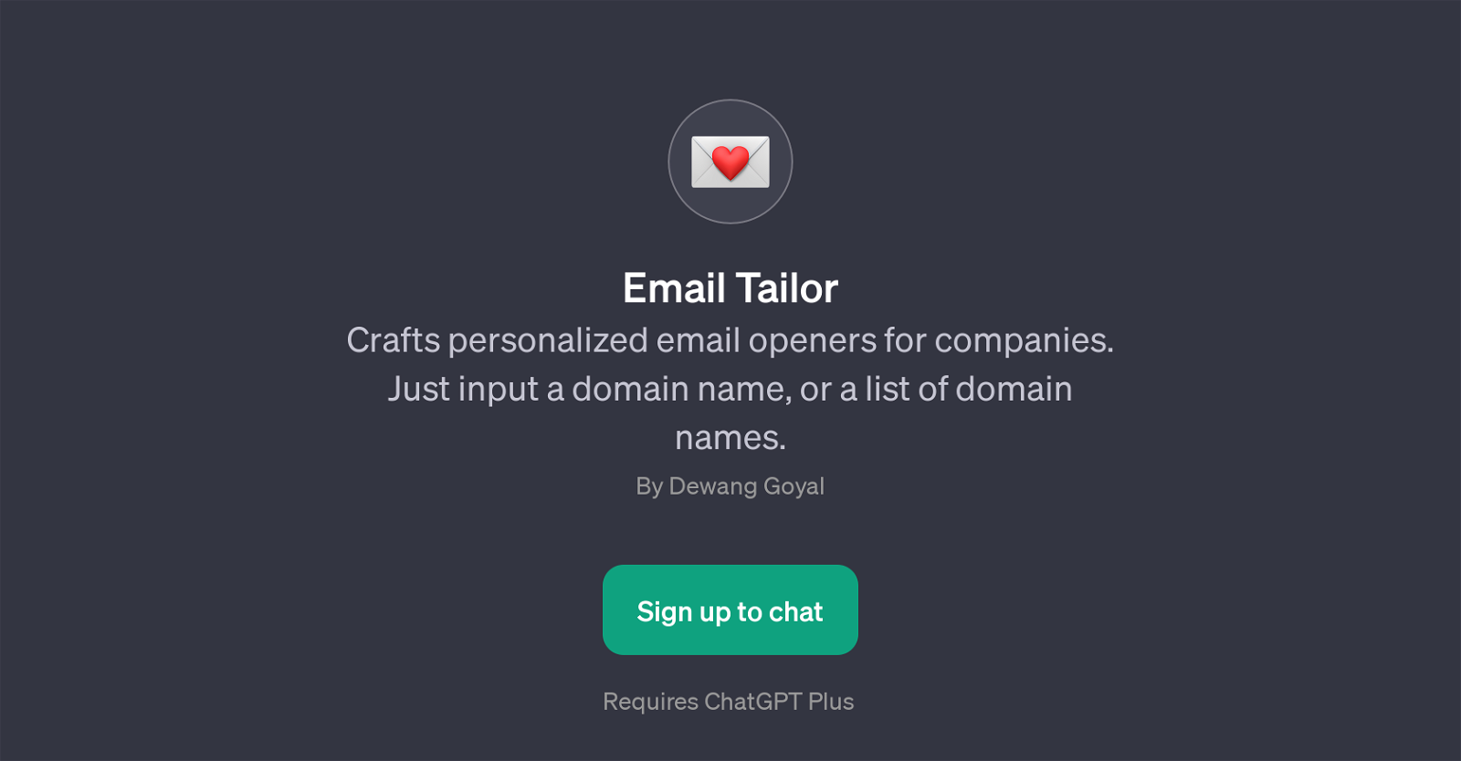 Email Tailor website