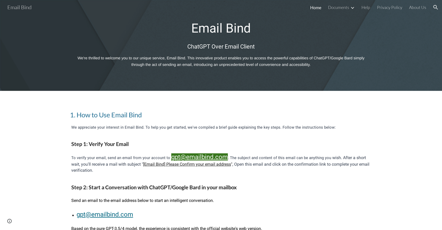 Emailbind website