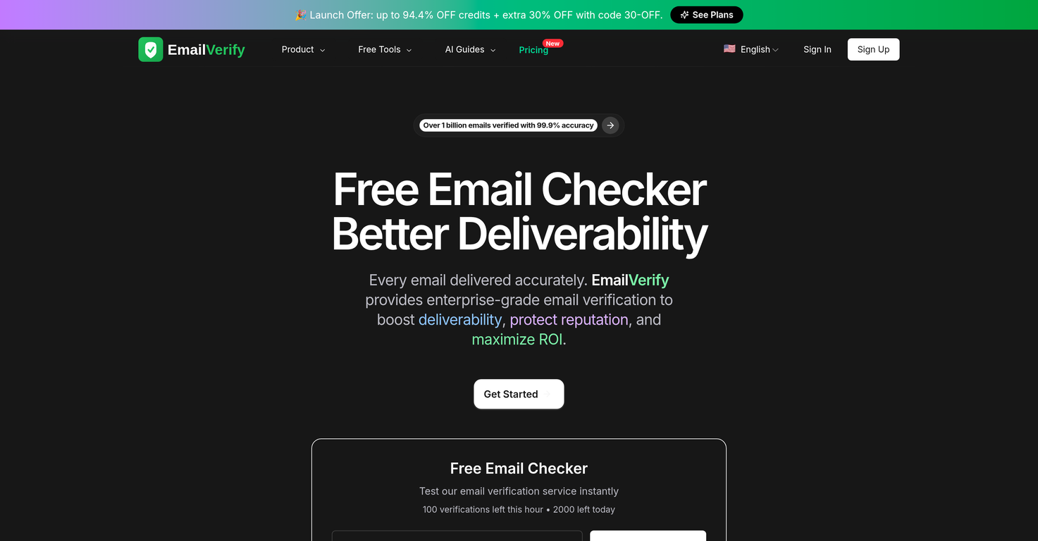 EmailVerify website