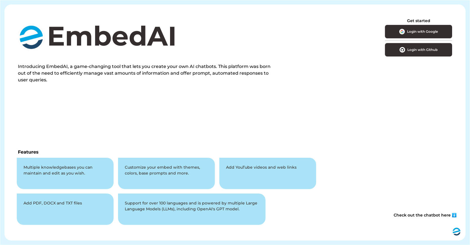 Embed AI website
