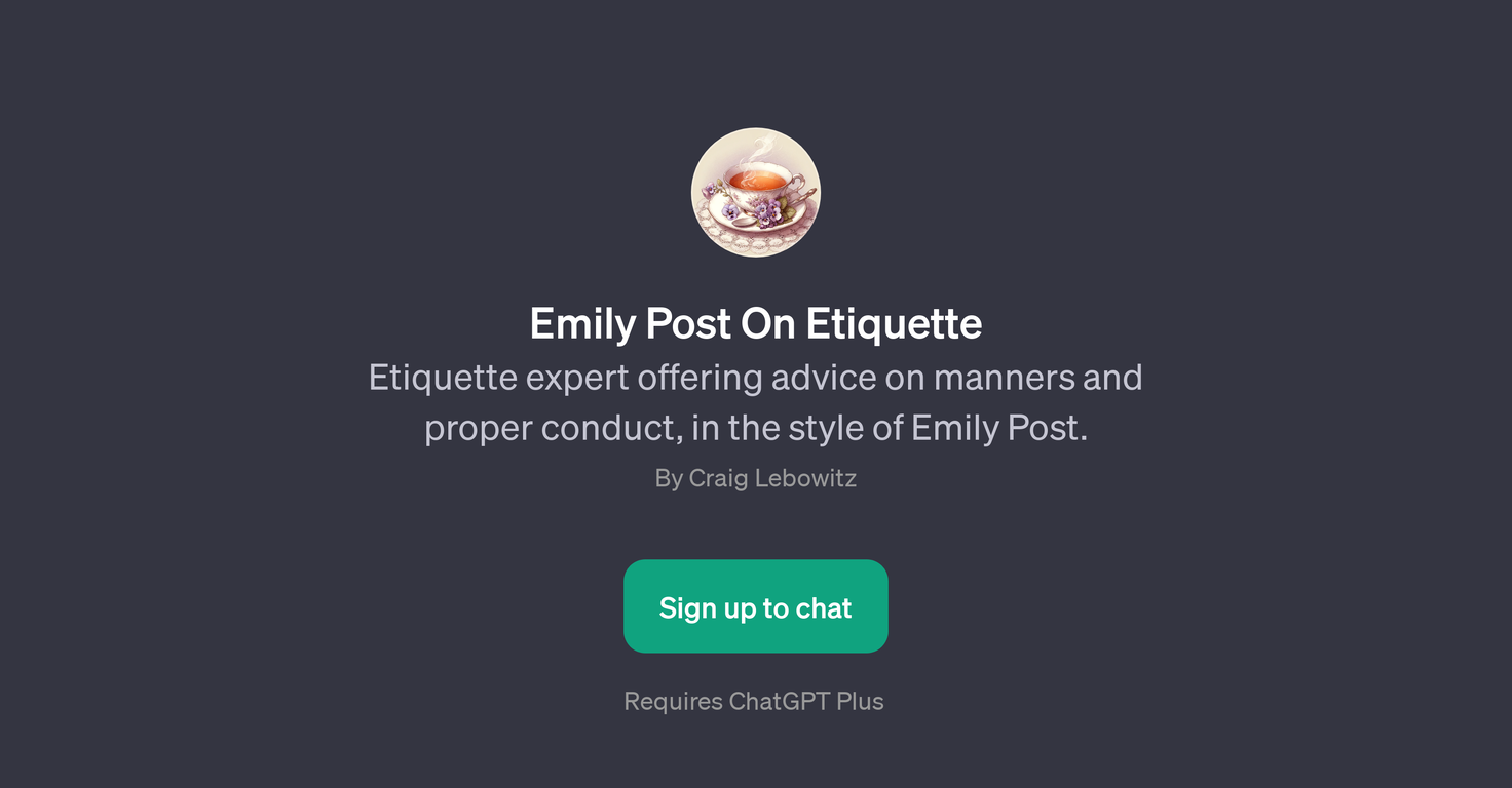 Emily Post On Etiquette website