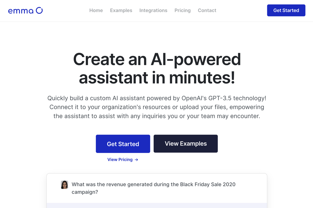 Emma AI website