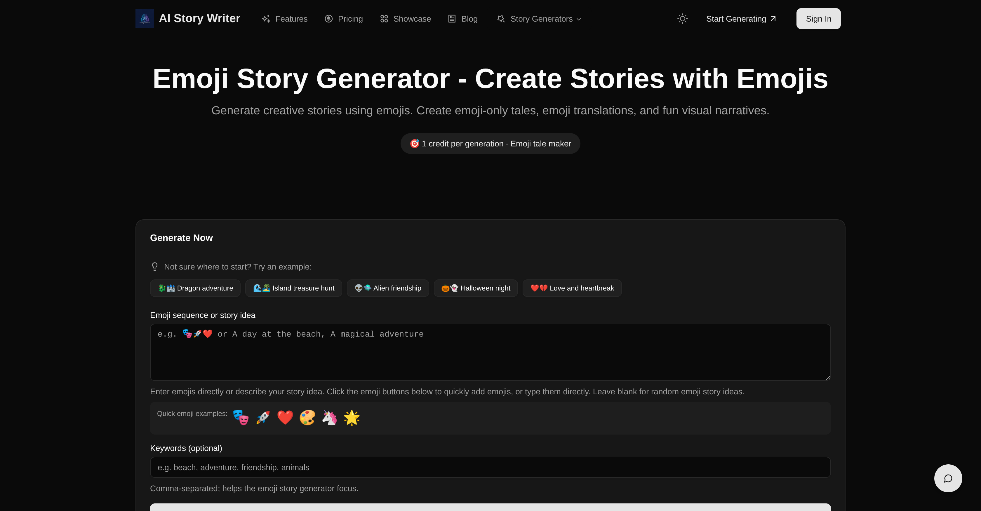 Emoji Story Generator by AIStoryWriter screenshot 1 Emoji Story Generator by AIStoryWriter screenshot 1