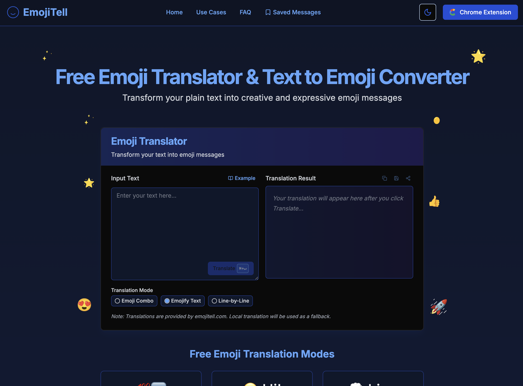 EmojiTell website