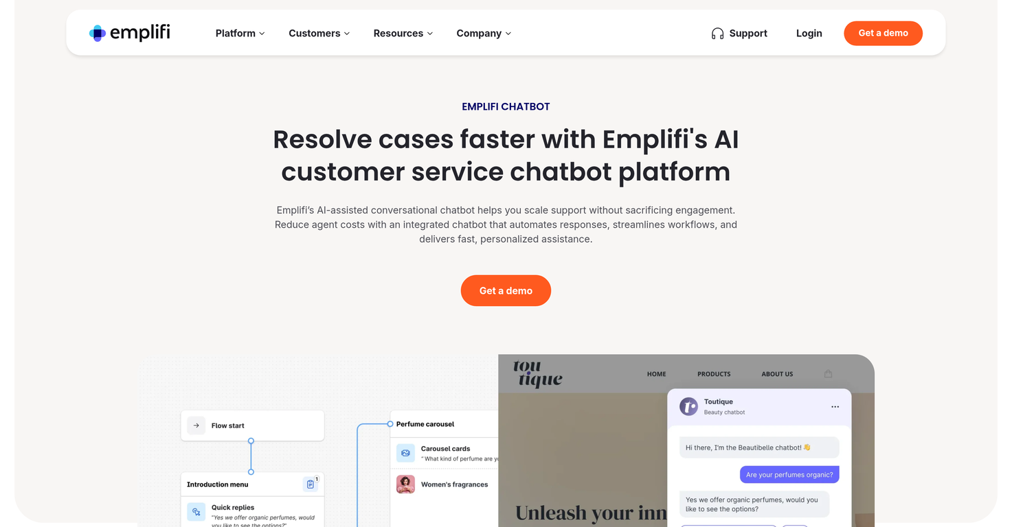 Emplifi AI Chatbots website