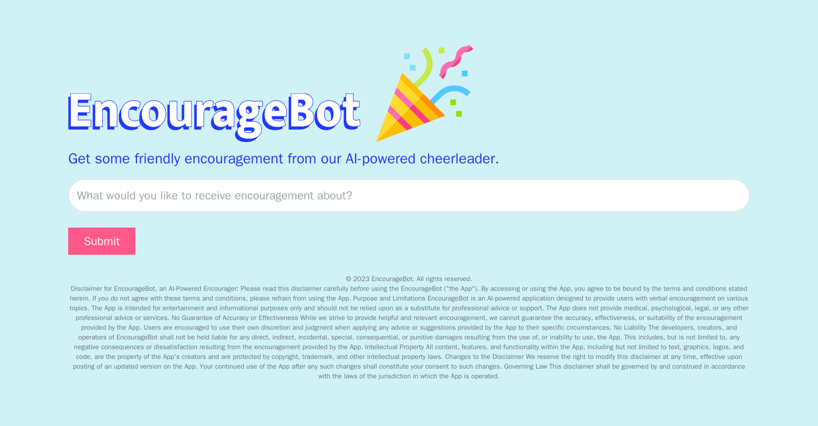 Encouragebot website