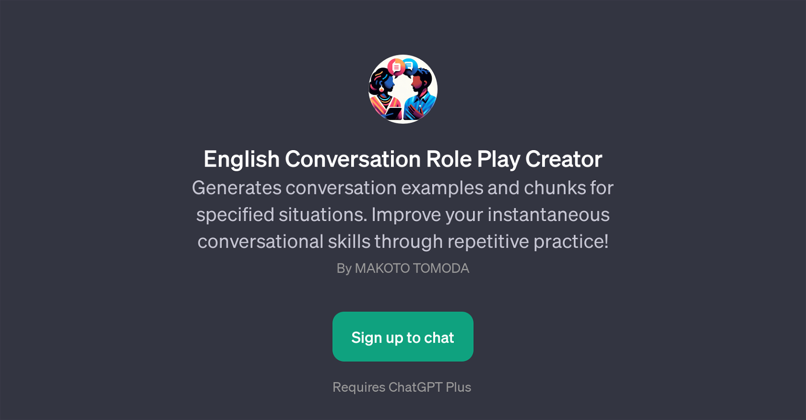 English Conversation Role Play Creator website