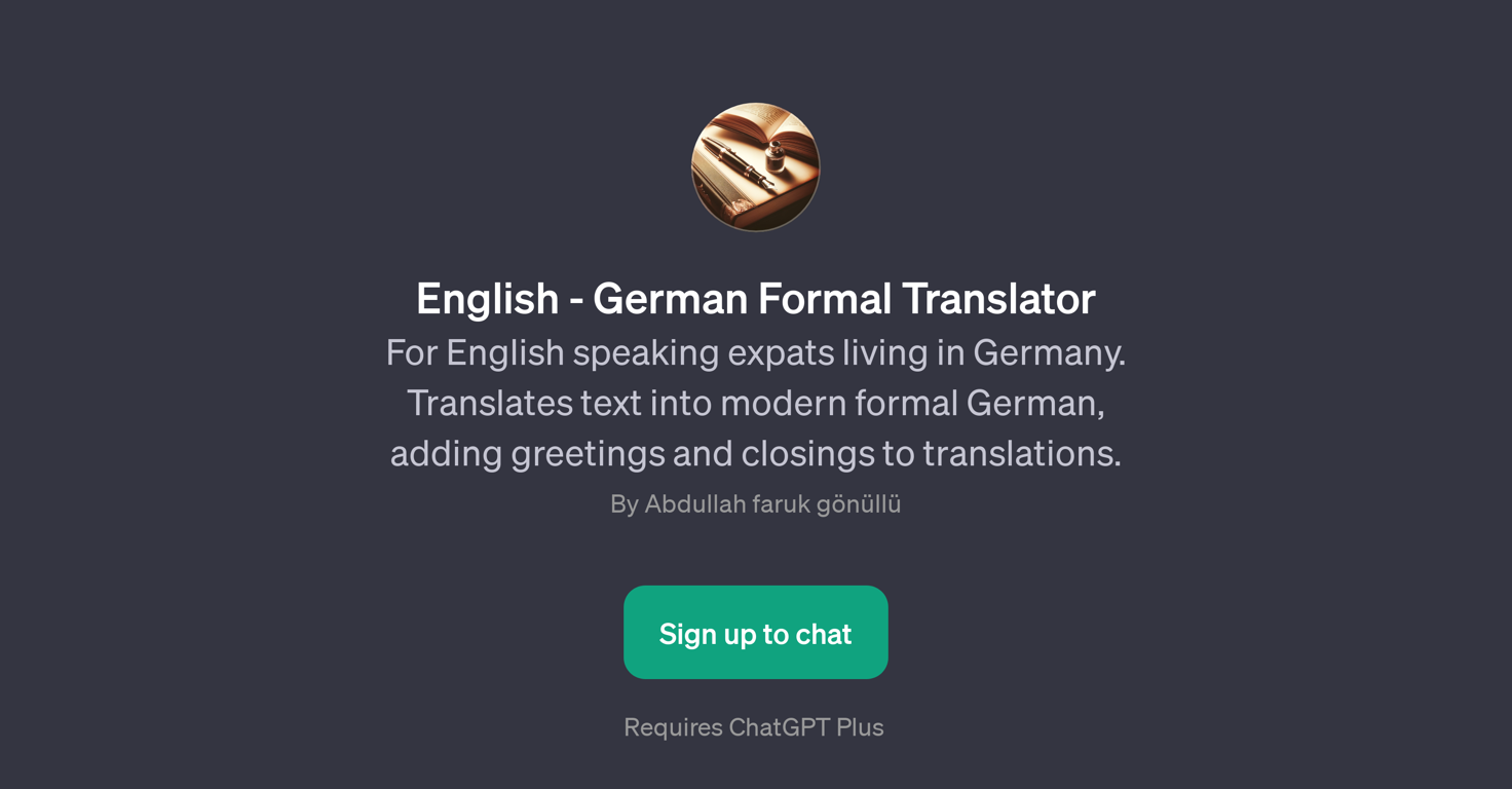 English - German Formal Translator website