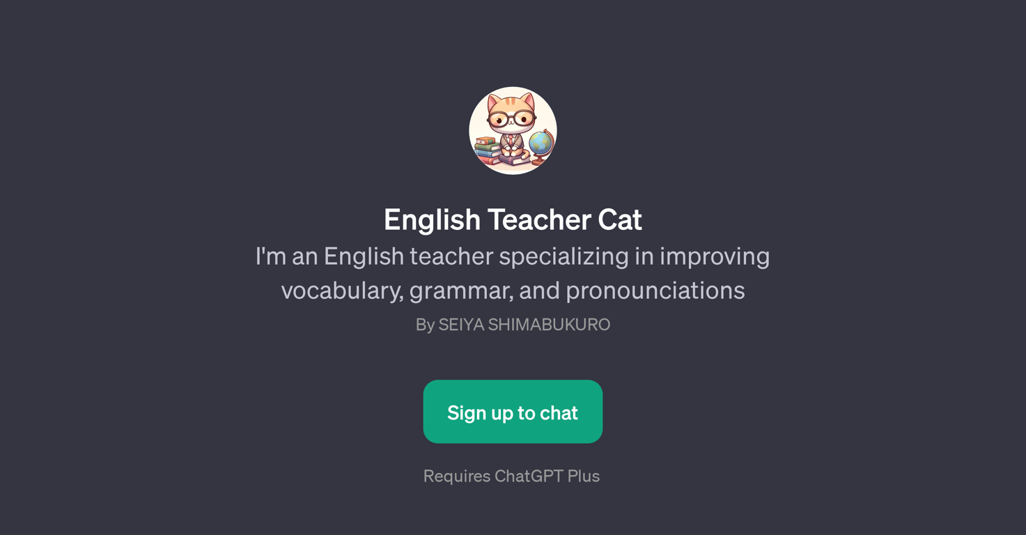 English Teacher Cat website
