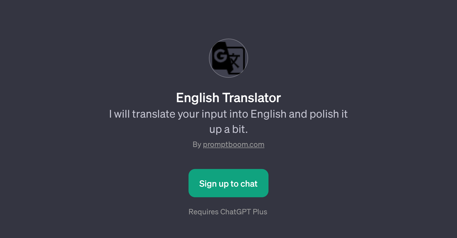 English Translator website