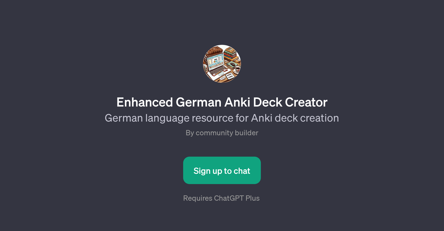 Enhanced German Anki Deck Creator website