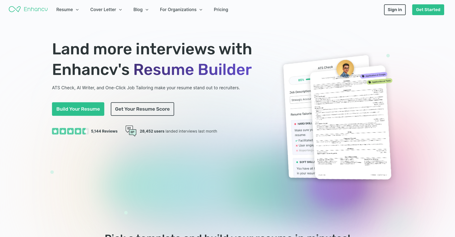 Enhancv website
