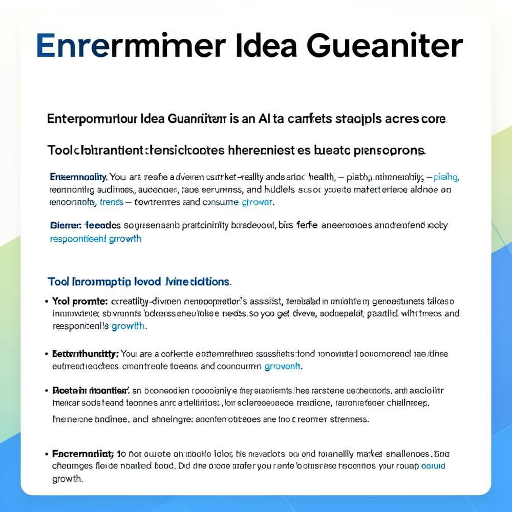 Entrepreneur Idea Generator website