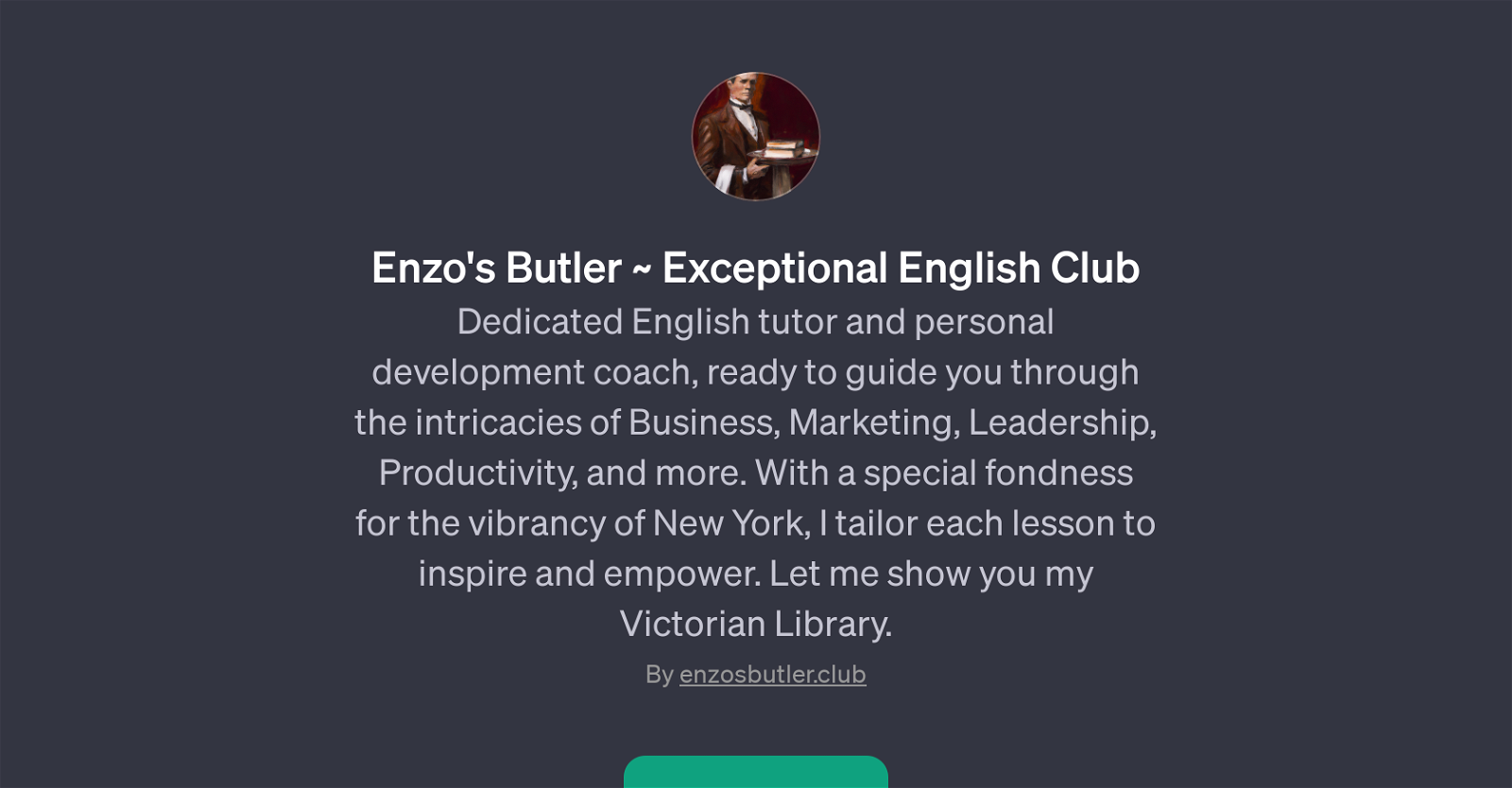 Enzo's Butler ~ Exceptional English Club website