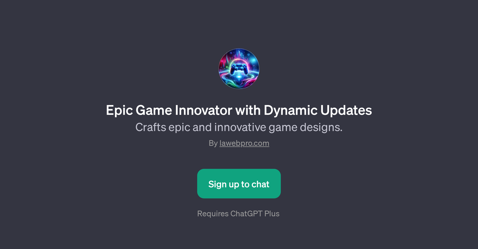 Epic Game Innovator with Dynamic Updates website