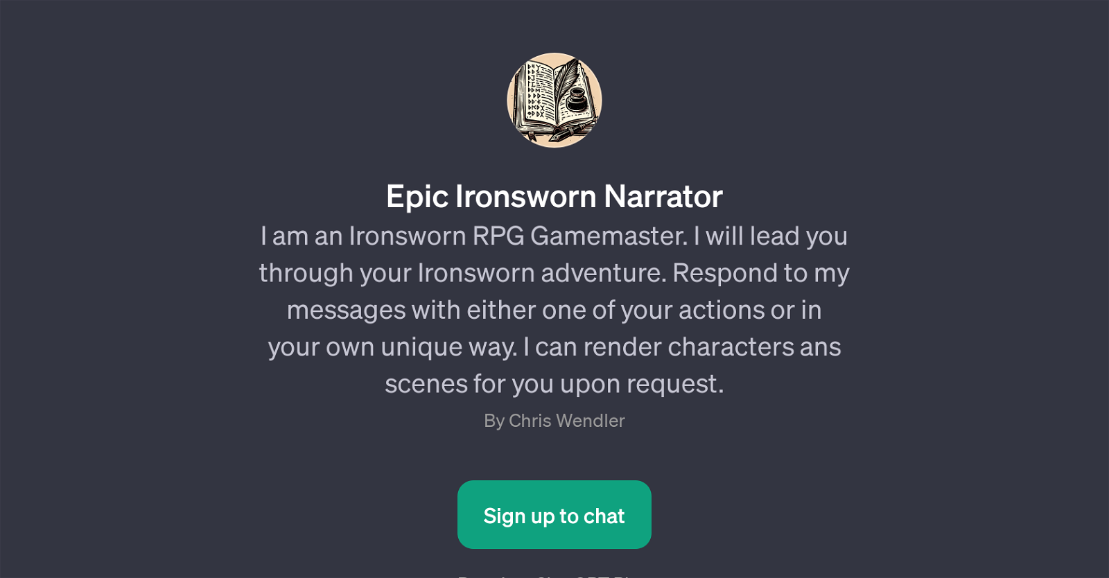 Epic Ironsworn Narrator website