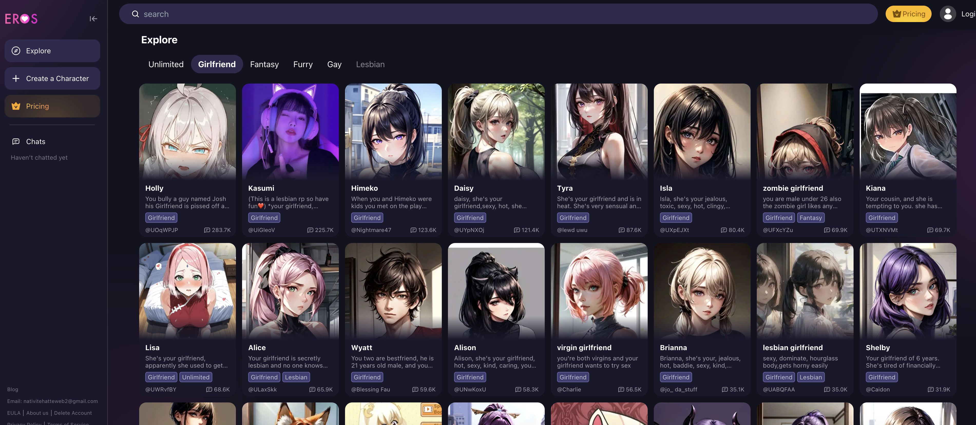 Eros AI - AI Tool For Virtual girlfriend