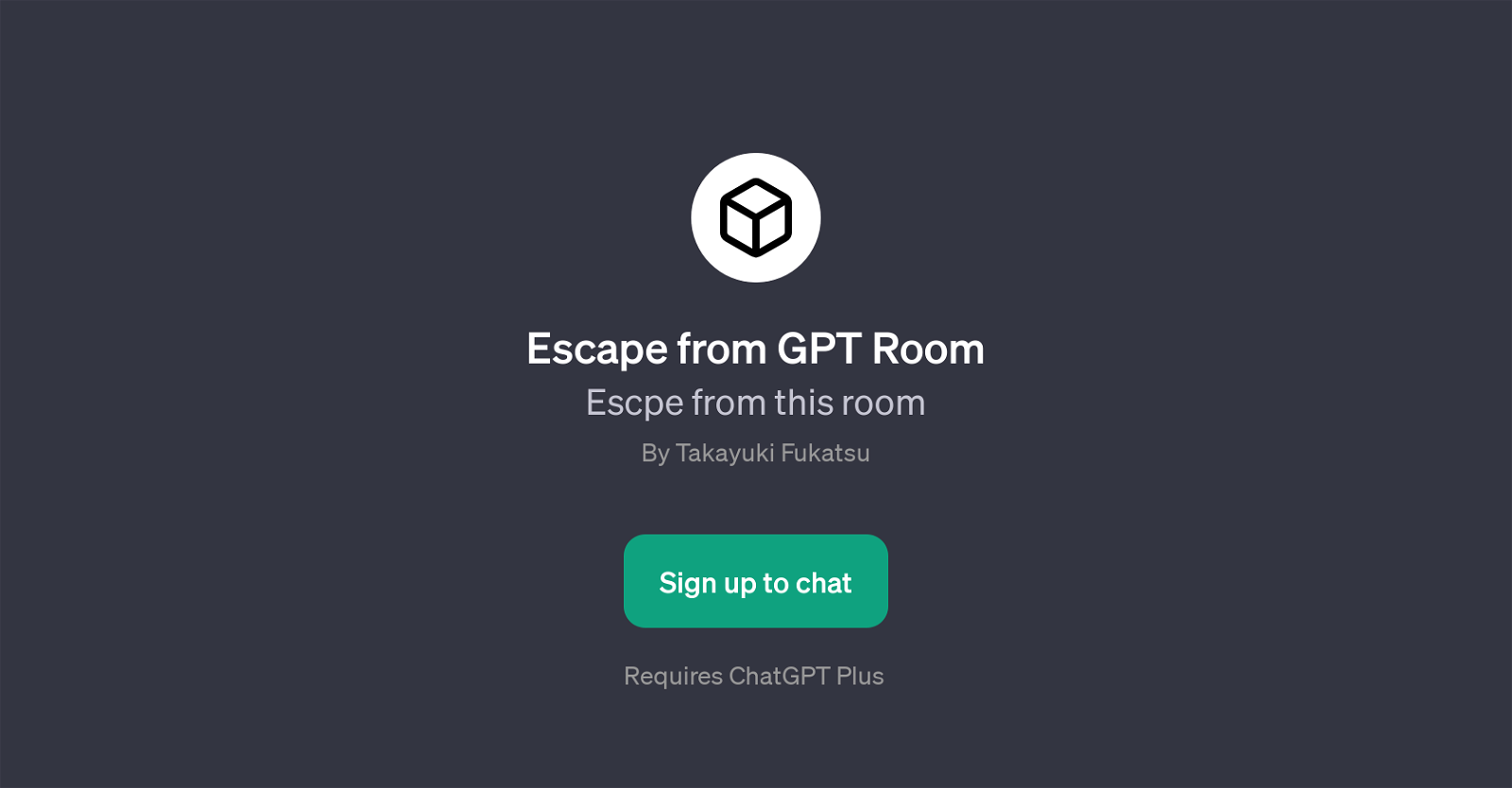 Escape from GPT Room website