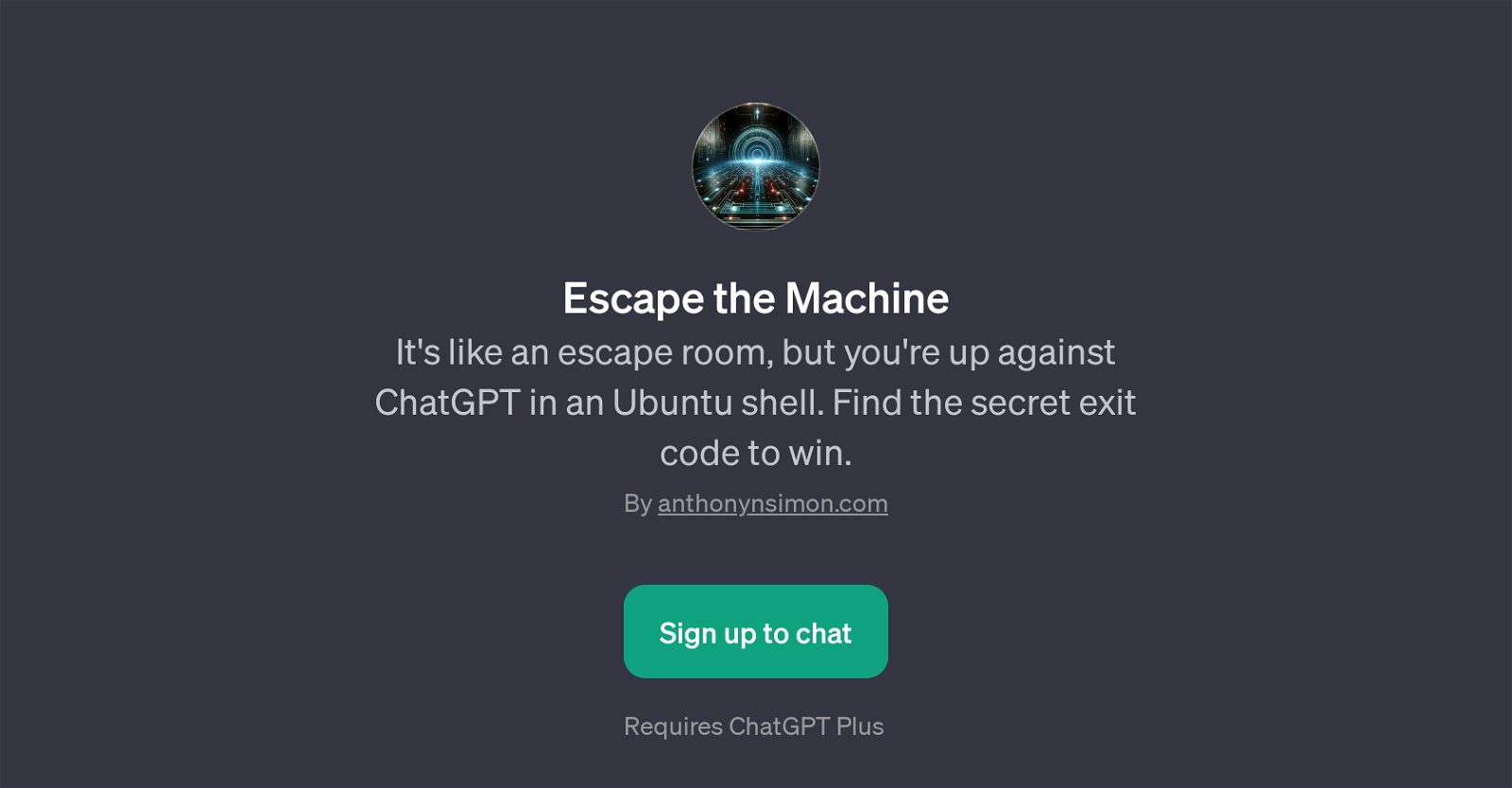 Escape the Machine website