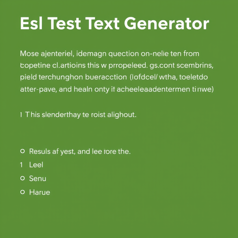 Esl Test Text Generator website