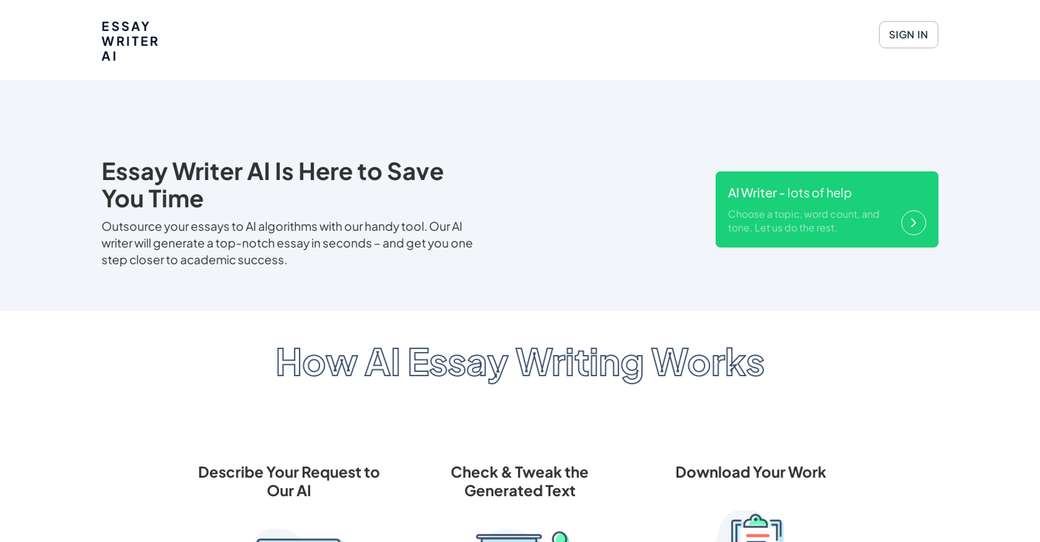 Essay Writer AI website