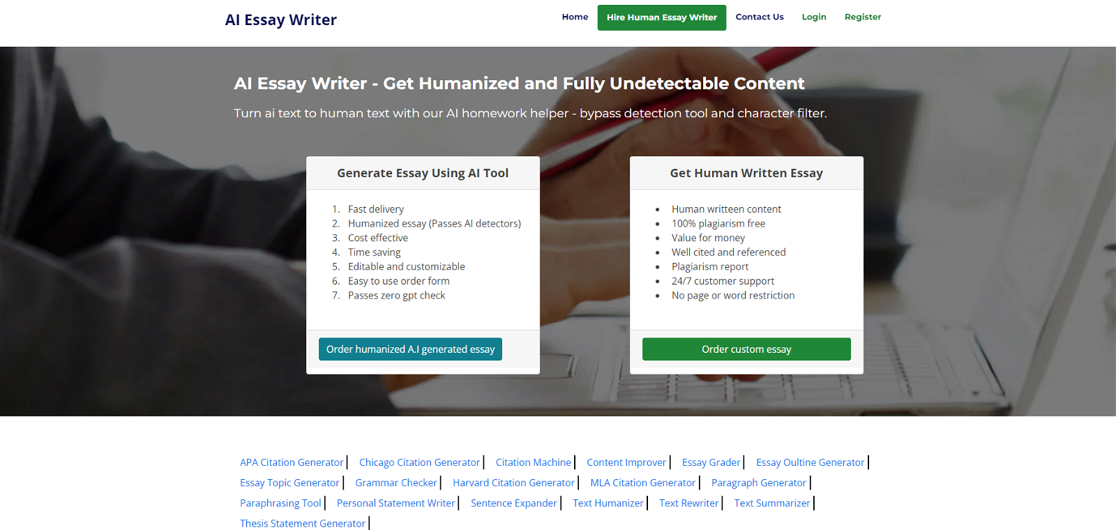 Essay Writer App website