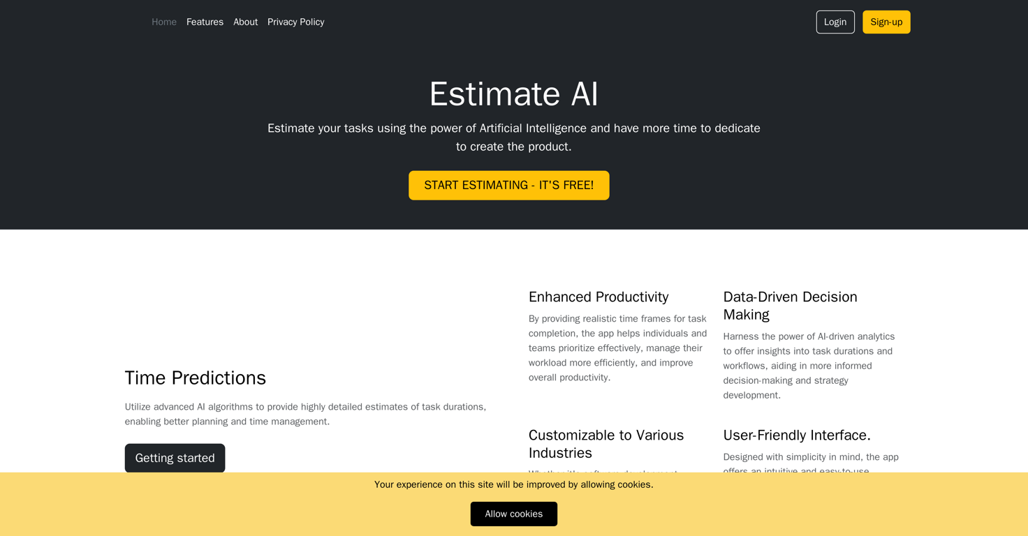 EstimateAI website