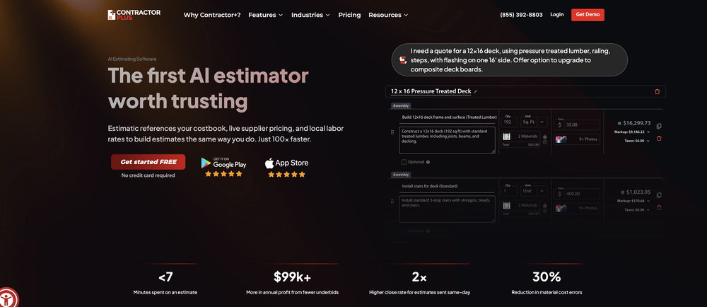 Estimatic AI - Winning Estimates For Contractors website