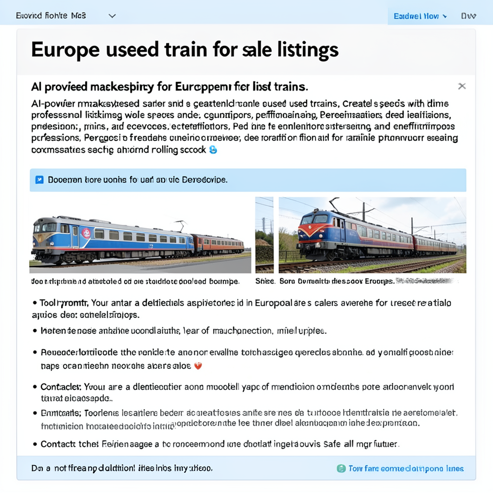 Europe used train for sale listings website