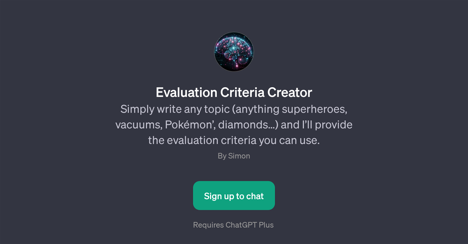 Evaluation Criteria Creator website