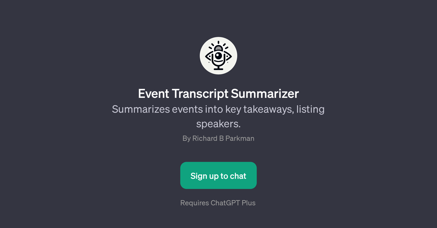 Event Transcript Summarizer website