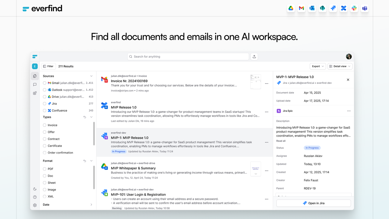 everfind | AI workspace website