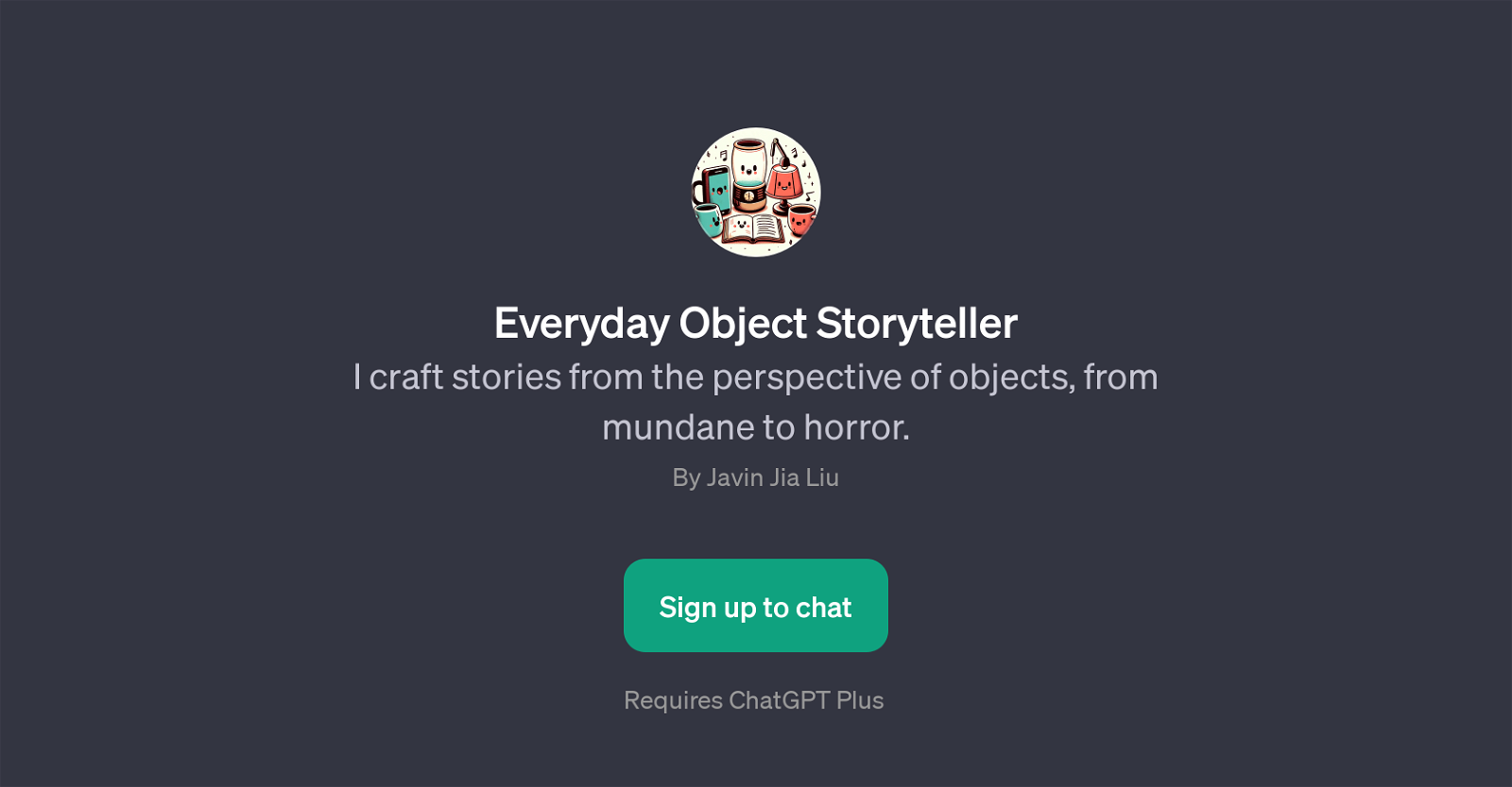 Everyday Object Storyteller website