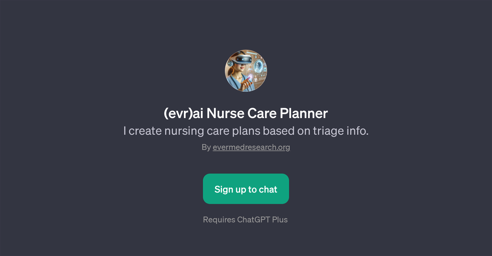 (evr)ai Nurse Care Planner website