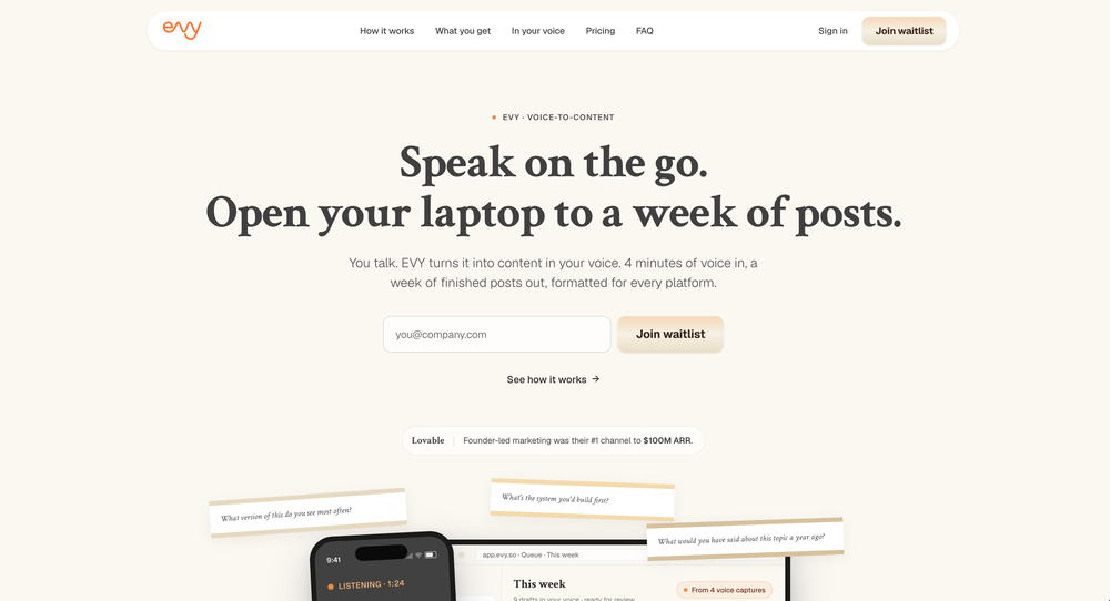 EVY - your AI co-creator website