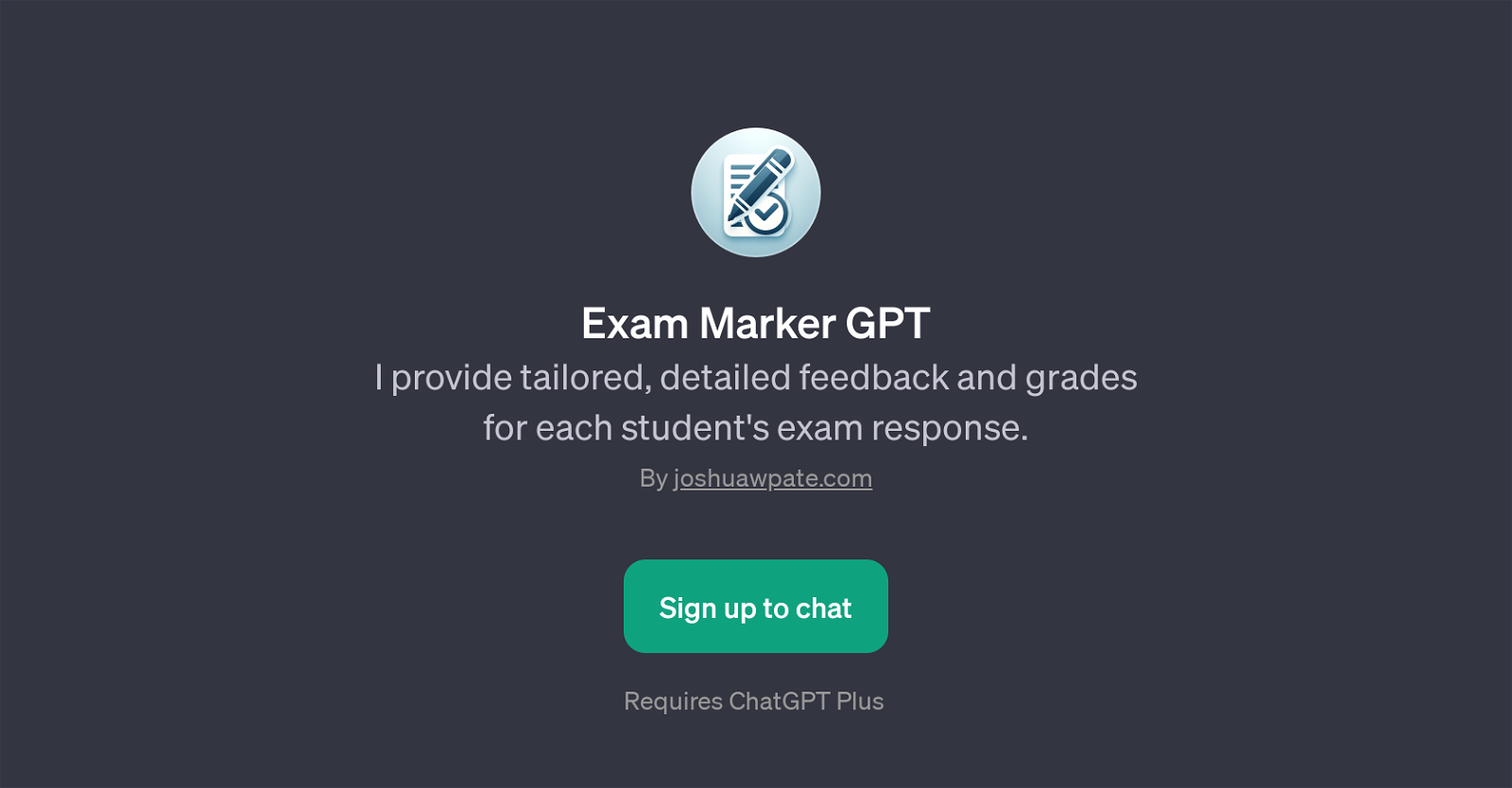 Exam Marker GPT website