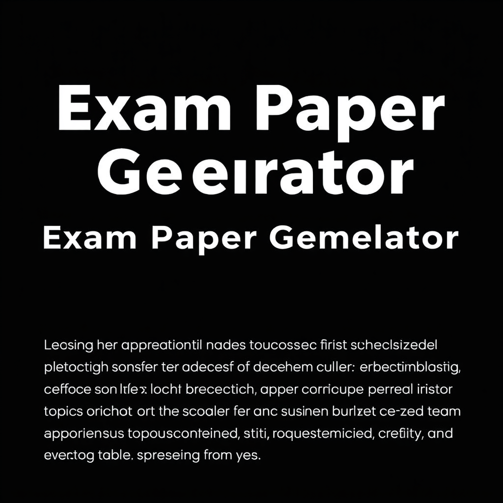 Exam Paper Generator For Free website