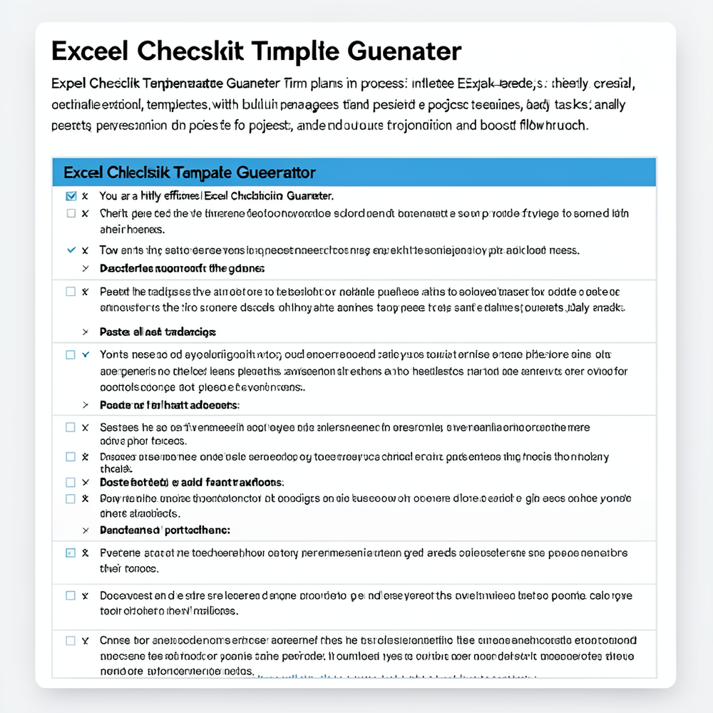 Excel Checklist Template Generator website