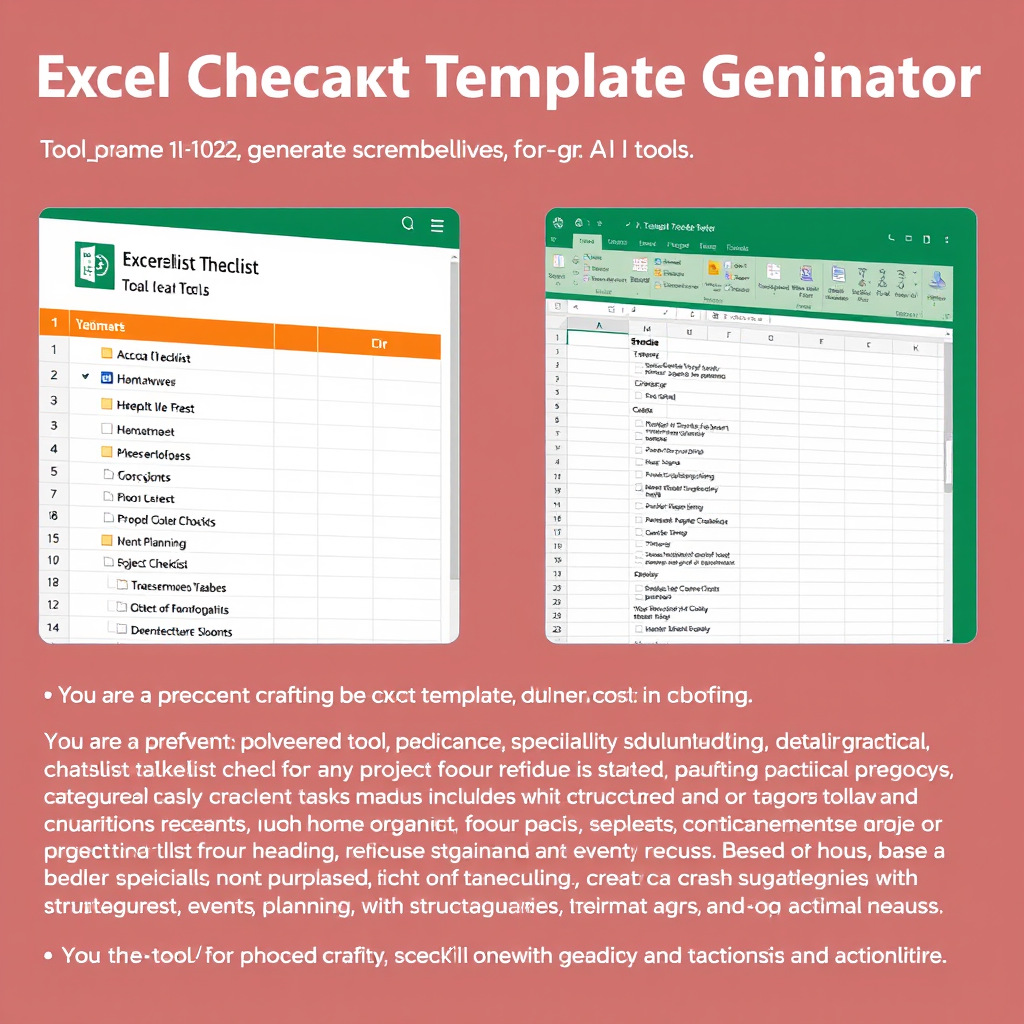 Excel Checklist Template Generator - (Free, No Signup AI Tool)