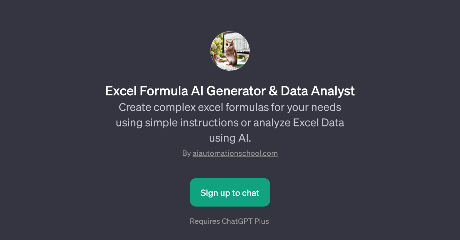 Excel Formula AI Generator & Data Analyst website