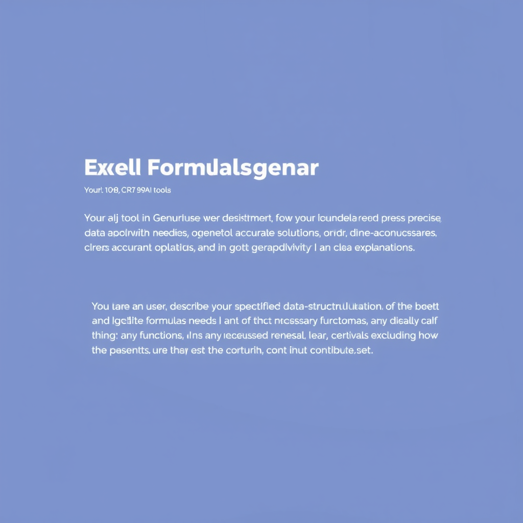 Excel Formulas Generator - (Free, No Signup AI Tool)